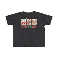 Here for the Snacks Toddler Tee featuring holiday-themed Mickey graphics and playful cartoon squares, perfect for toddlers' first adventures.