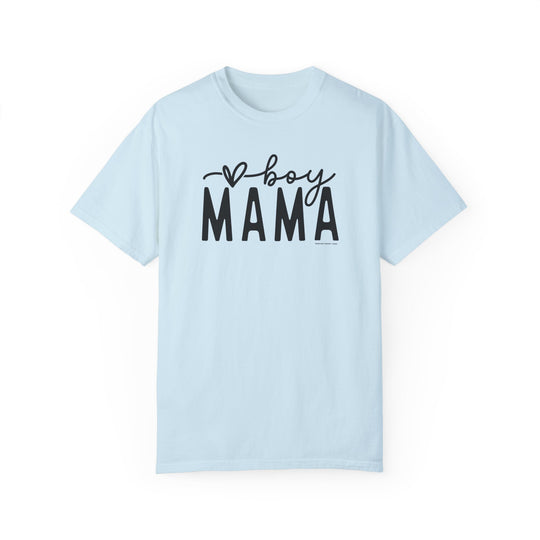 A relaxed fit Boy Mama Tee in soft ring-spun cotton. Garment-dyed for coziness, with double-needle stitching for durability and a seamless design for a tubular shape. Sizes S to 4XL.