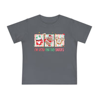 Here for the Snacks Baby Tee featuring holiday-themed graphics and I'M HERE FOR THE SNACKS text. Perfect for stylish, comfortable wear in festive settings.