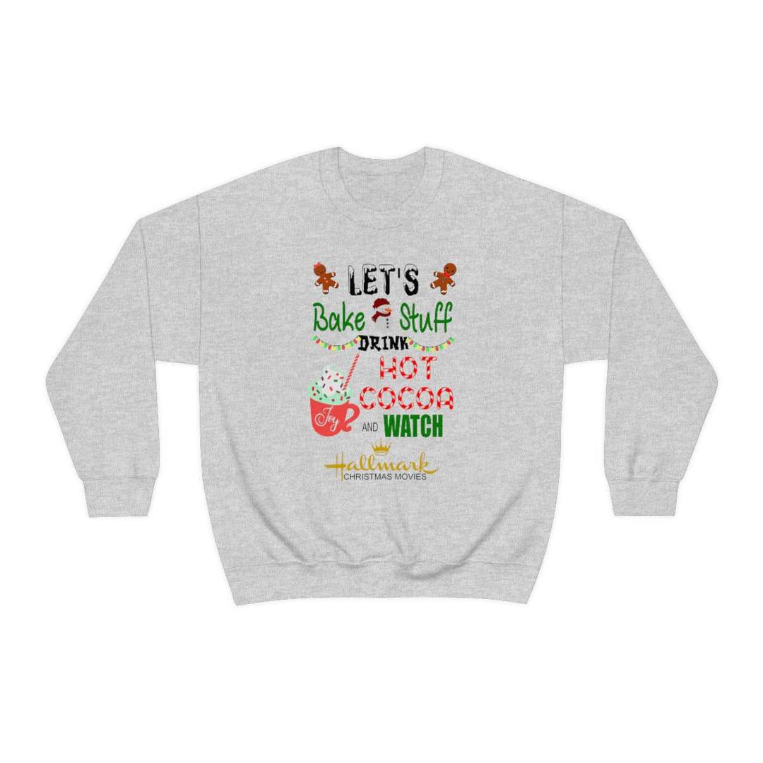 A cozy unisex heavy blend crewneck sweatshirt featuring the Watch Christmas Movies design. Made of 50% cotton and 50% polyester, with ribbed knit collar and no itchy side seams. Medium-heavy fabric, loose fit, and sewn-in label.