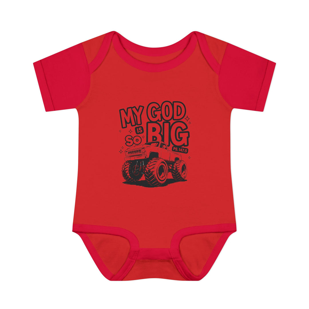 Infant unisex My GOF is So Big onesie, featuring a soft, ring-spun cotton fabric with lap shoulders for easy dressing, perfect for comfort and style.