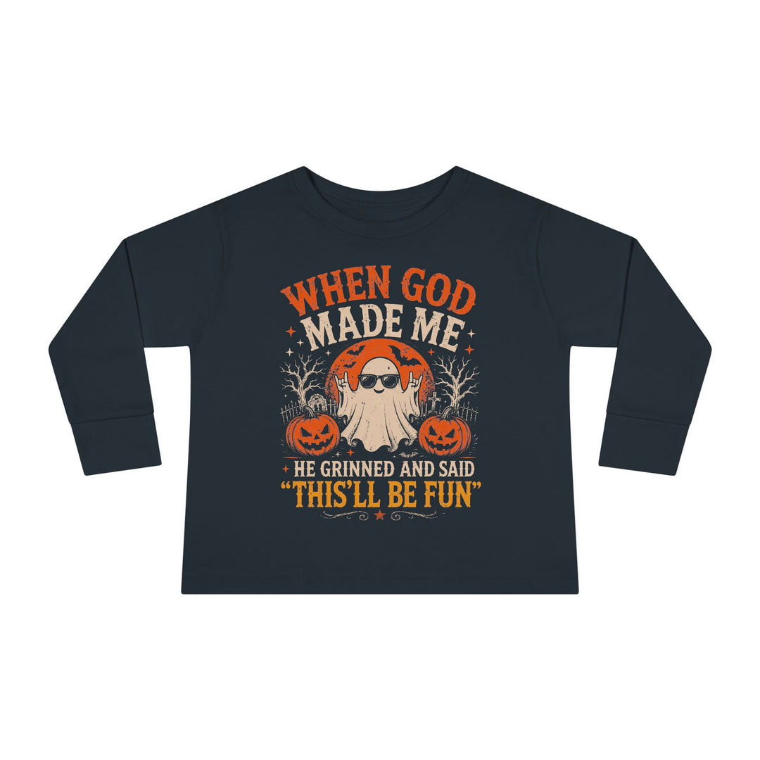 When God Made Me Toddler Long Sleeve Tee