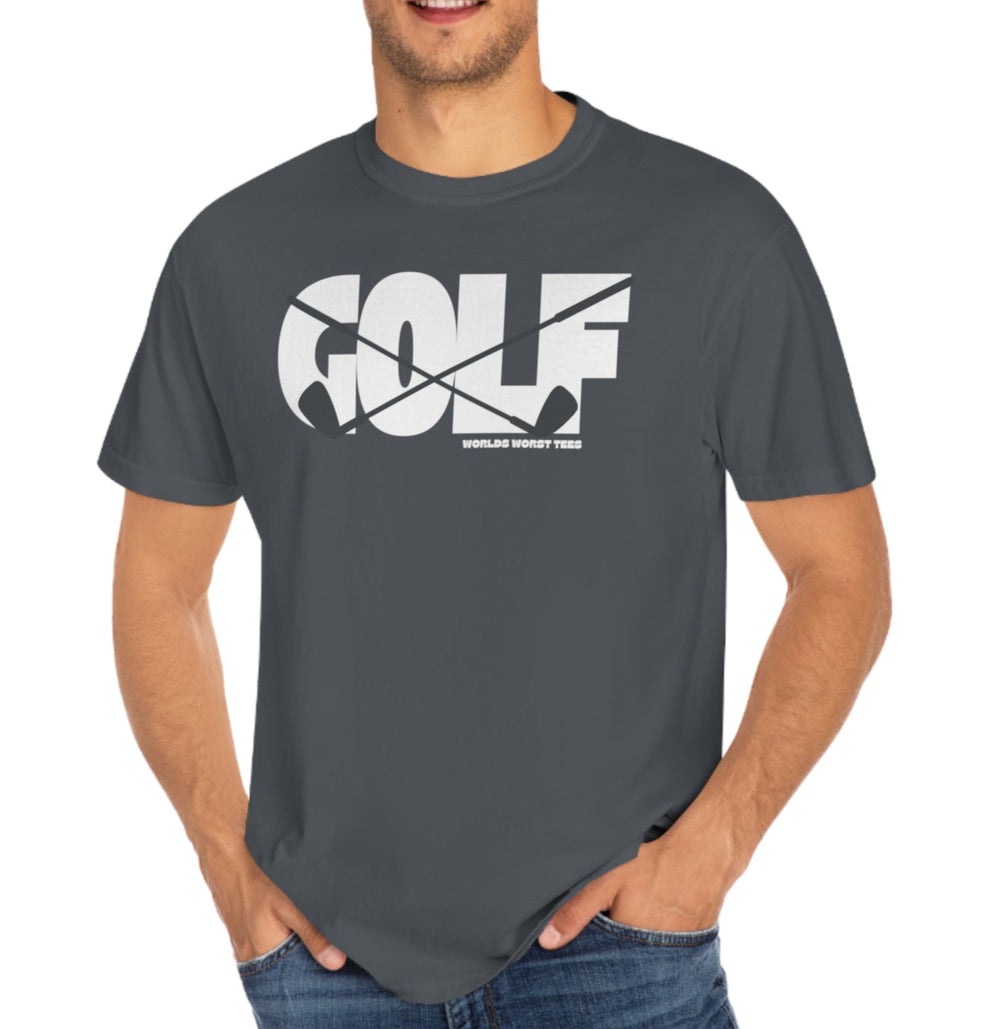 A relaxed fit Golf Tee in garment-dyed cotton, featuring double-needle stitching for durability and a seamless design for comfort. Ideal for daily wear with a cozy feel.