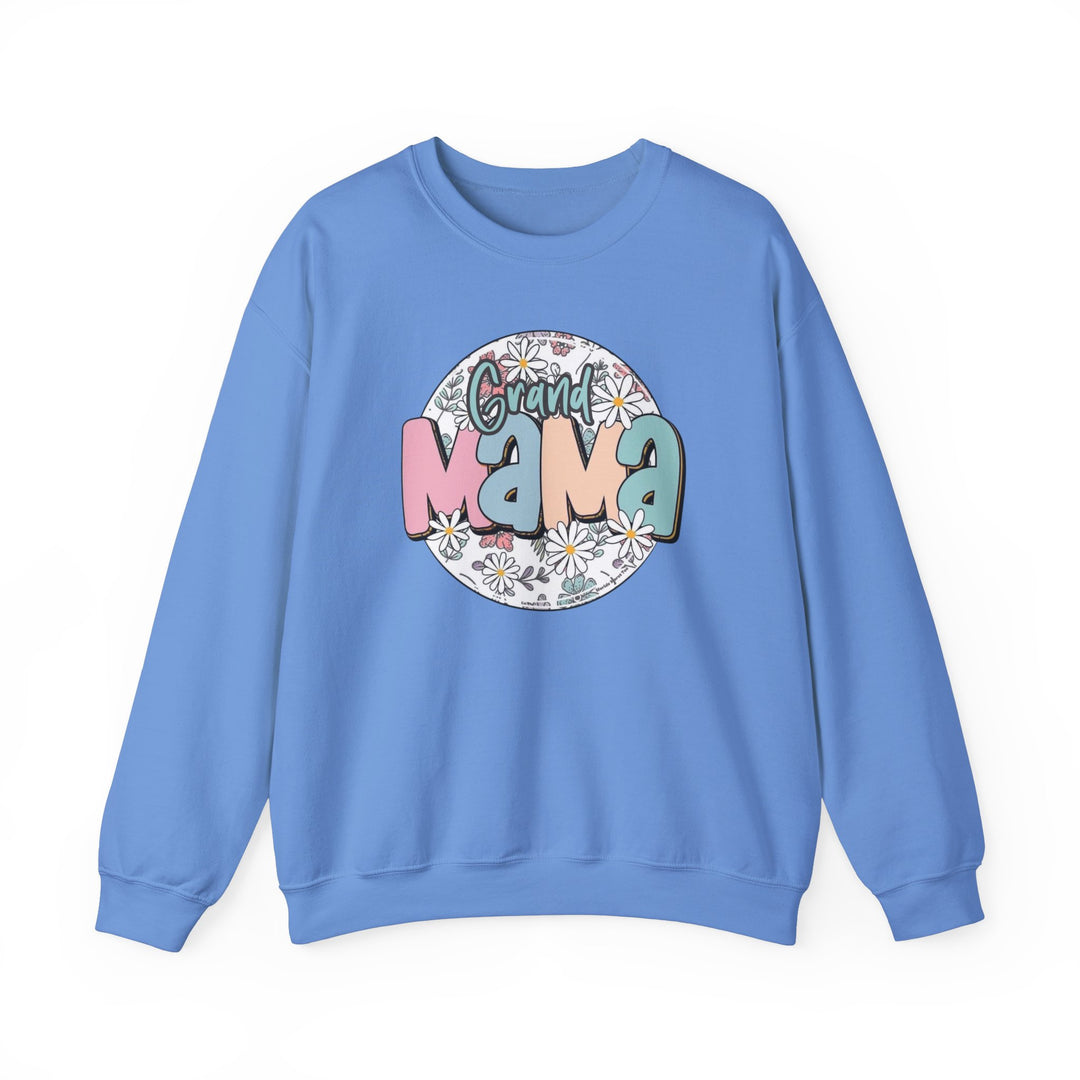 A heavy blend crewneck sweatshirt featuring a graphic design of a white flower, ideal for all occasions. Unisex sizing, ribbed knit collar, 50% cotton, 50% polyester, loose fit, medium-heavy fabric. From Worlds Worst Tees.
