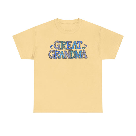Great Grandma Tee: Unisex heavy cotton t-shirt with durable design. No side seams for comfort. Ribbed knit collar. Classic fit, 100% cotton. Sizes S-5XL.