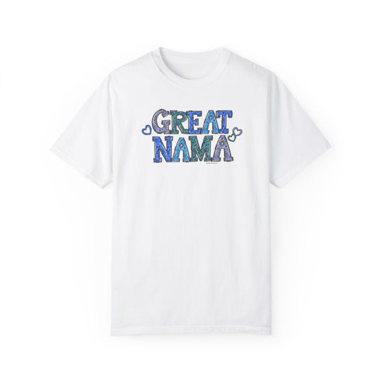 A ring-spun cotton Great Nama Tee, garment-dyed for extra coziness. Relaxed fit, double-needle stitching, and seamless design for durability and comfort. From Worlds Worst Tees.