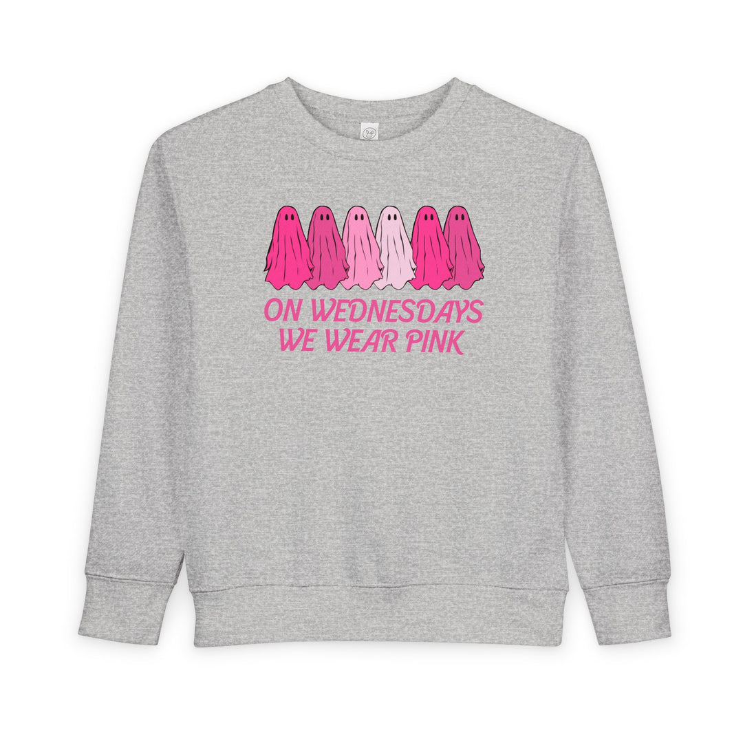 On Wednesday's We Wear Pink Ghost Toddler Crew