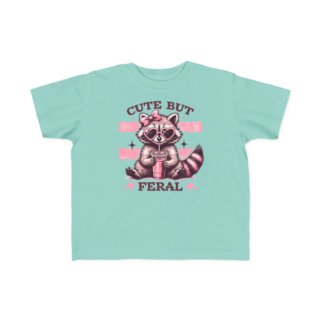 Cute but Feral Toddler Tee, soft and durable, perfect for toddlers' sensitive skin. Ideal for adventurous kids, featuring high-quality print on 100% combed ringspun cotton.