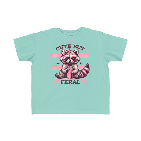 Cute but Feral Toddler Tee, soft and durable, perfect for toddlers' sensitive skin. Ideal for adventurous kids, featuring high-quality print on 100% combed ringspun cotton.