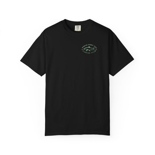 It's Fish O'clock Somewhere Tee, a soft, durable, garment-dyed t-shirt with a relaxed fit and crew neckline, ideal for casual and semi-formal wear.