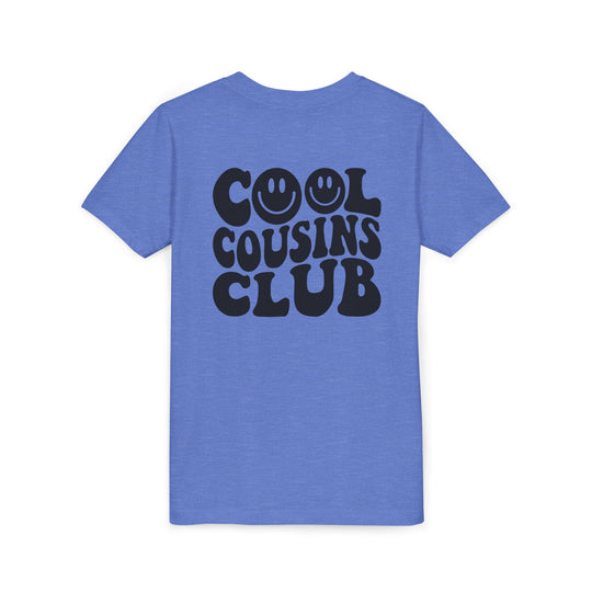 Cool Cousins Club Youth Tee: Lightweight, comfy short-sleeve shirt with custom artwork display, ribbed collar, and side seams for shape. Perfect for kids' daily wear.