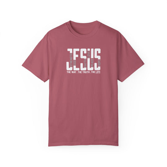 A relaxed fit Jesus Tee, crafted from 100% ring-spun cotton for ultimate comfort. Garment-dyed with double-needle stitching for durability and a seamless look. Ideal for daily wear.