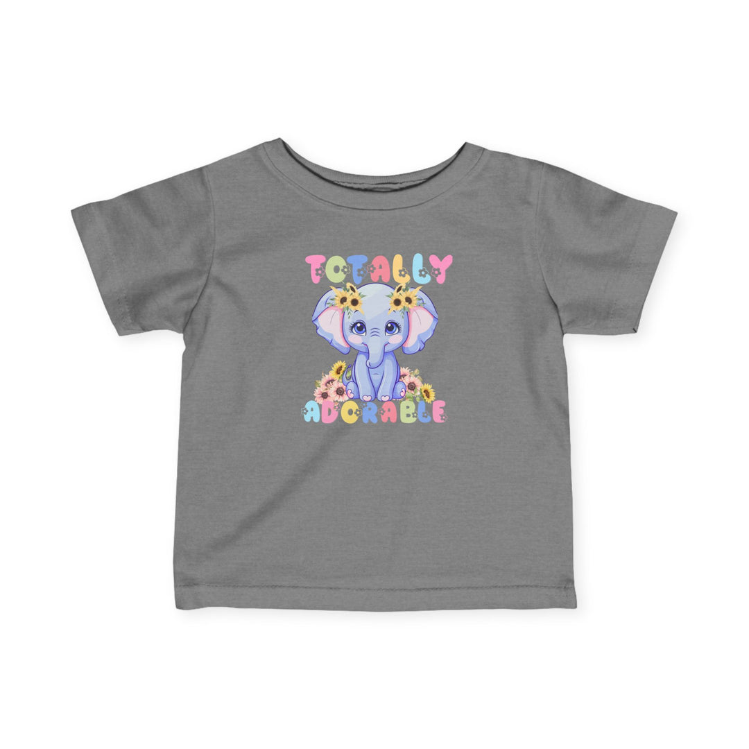 Totally Adorable Baby Tee featuring side seams, ribbed knitting, and taped shoulders, ensuring comfort and durability for infants. Classic fit with 100% combed, ring-spun cotton.