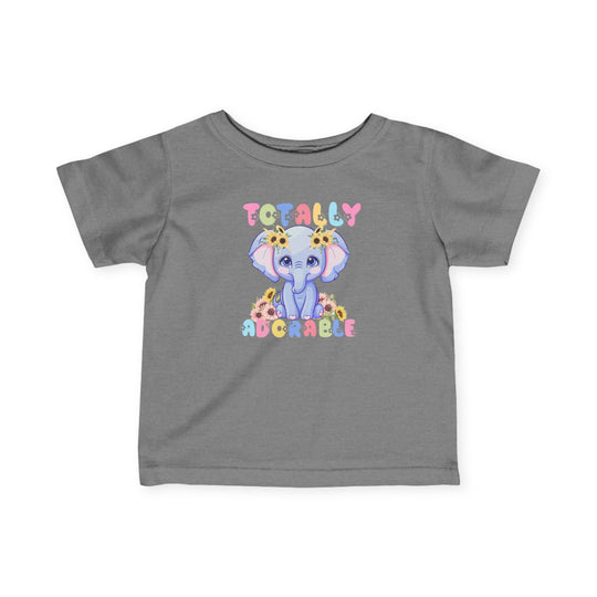 Totally Adorable Baby Tee featuring side seams, ribbed knitting, and taped shoulders, ensuring comfort and durability for infants. Classic fit with 100% combed, ring-spun cotton.