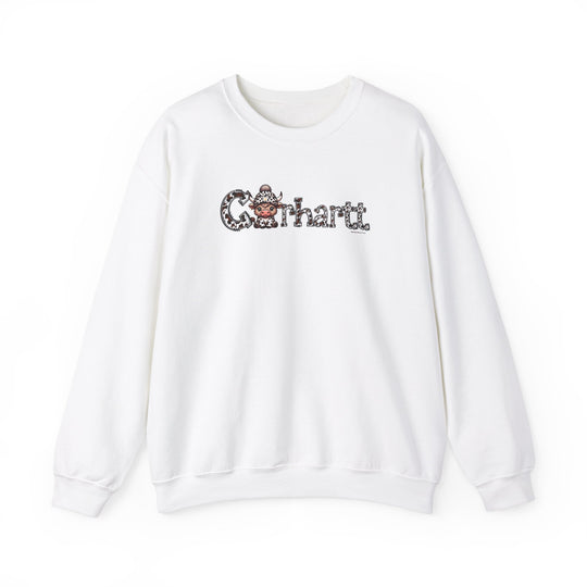 A heavy blend crewneck sweatshirt featuring a cow design, ideal for comfort in any situation. Made of 50% cotton and 50% polyester with ribbed knit collar and no itchy side seams. From Worlds Worst Tees.