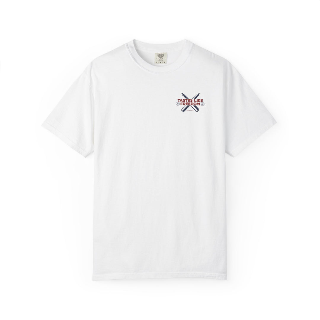 Defend the 2nd Tee with relaxed fit and durable stitching, featuring a classic crew neckline, crafted from soft, pre-shrunk, 100% ring-spun US cotton.