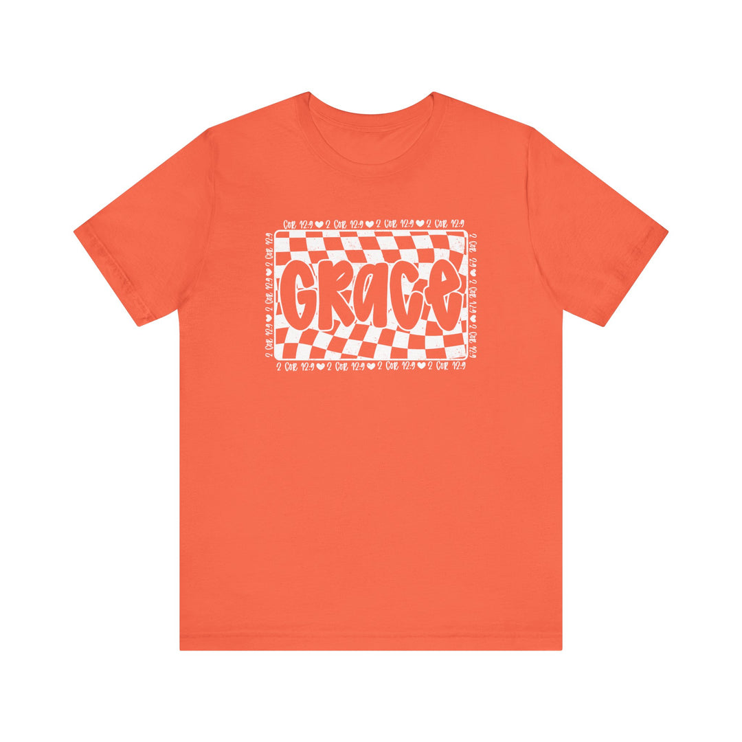 Grace Tee featuring a bold design with white text on a soft, high-quality jersey fabric, perfect for a comfortable, stylish fit.
