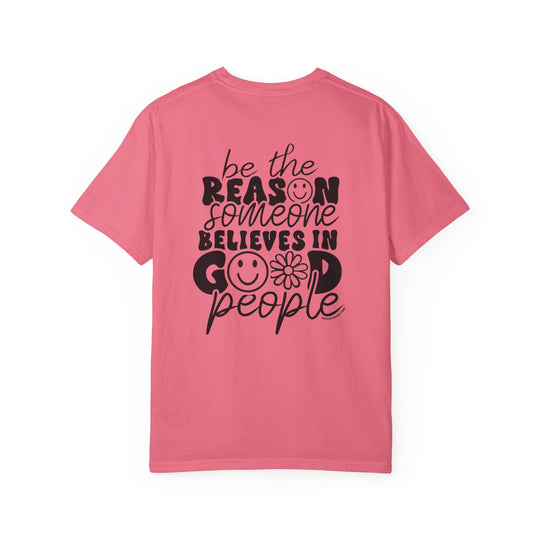 A relaxed fit Be the reason Tee, 100% ring-spun cotton, garment-dyed for extra coziness. Double-needle stitching for durability, no side-seams for a tubular shape. Medium weight, versatile daily wear.