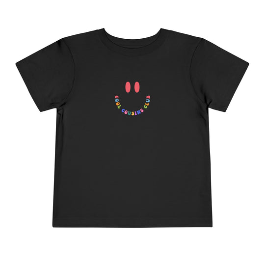 Cool Cousins Club Toddler Tee, a comfortable short sleeve shirt made of 100% Airlume cotton, perfect for everyday wear by toddlers.
