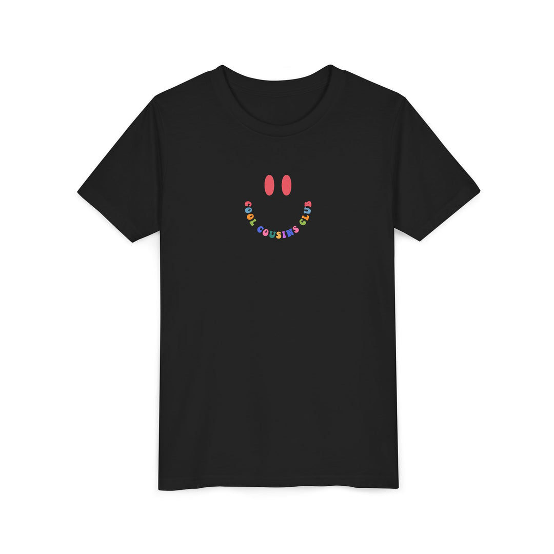 Cool Cousins Club Youth Tee; lightweight, short-sleeve. Ideal for kids' custom artwork, made from soft ring-spun cotton with a retail fit and tear-away label.
