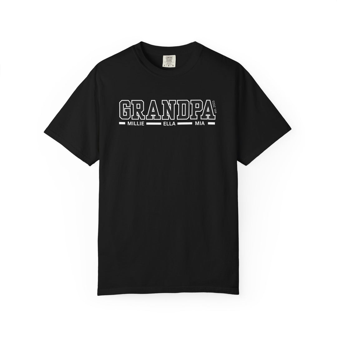 Grandpa Customizable Tee featuring durable, double-needle stitching and a relaxed fit, made from soft, 100% ring-spun cotton for comfort and everyday wear.