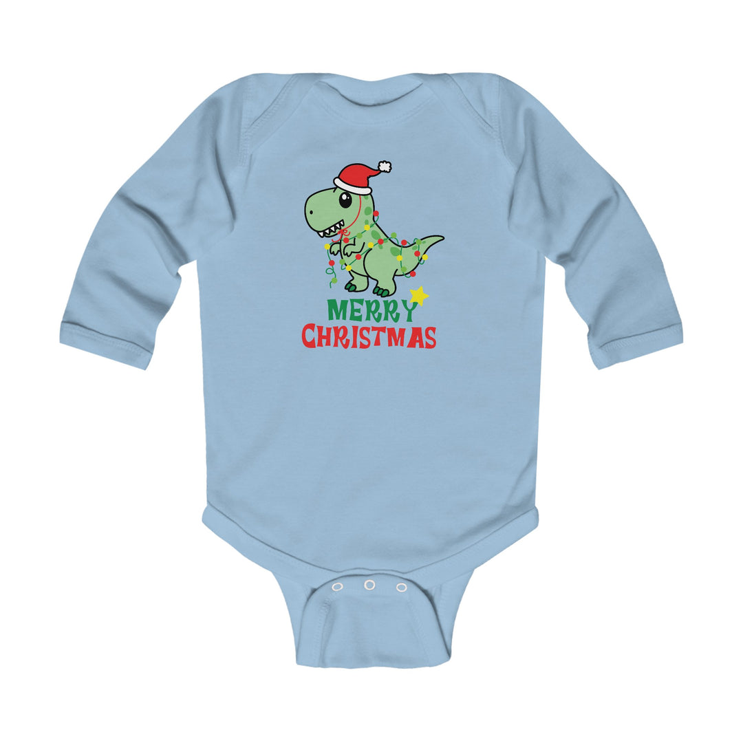 Dino Merry Christmas Long Sleeve Onesie