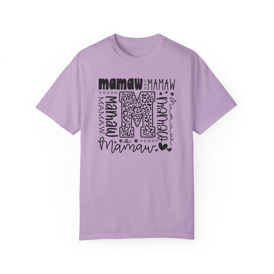 A customizable Mamaw tee by Comfort Colors, featuring a relaxed fit, ring-spun cotton fabric, and durable double-needle stitching. Perfect for daily wear with a classic crew neckline.