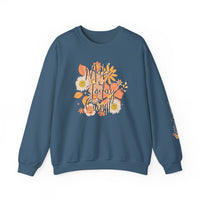 A unisex heavy blend crewneck sweatshirt, the Make Today Count Crew, offers comfort with ribbed knit collar, no itchy side seams, and a loose fit. 50% cotton, 50% polyester, medium-heavy fabric. Sizes S to 5XL.