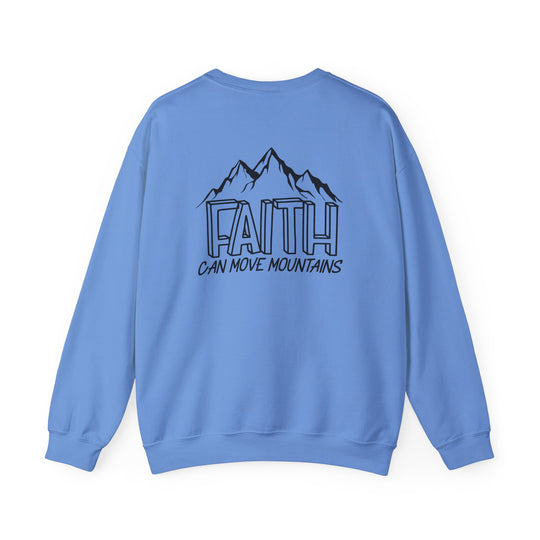 Unisex heavy blend crewneck sweatshirt featuring a mountain design and text. Made from 50% cotton and 50% polyester for comfort and durability. Ideal for colder months with a classic fit and ribbed knit collar. From 'Worlds Worst Tees'.