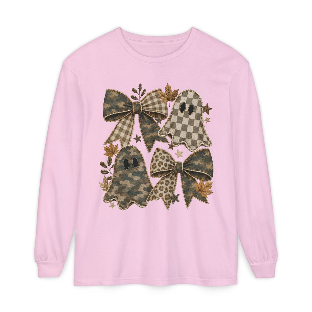 Ghost Camo and Bows Crew Long Sleeve Tee