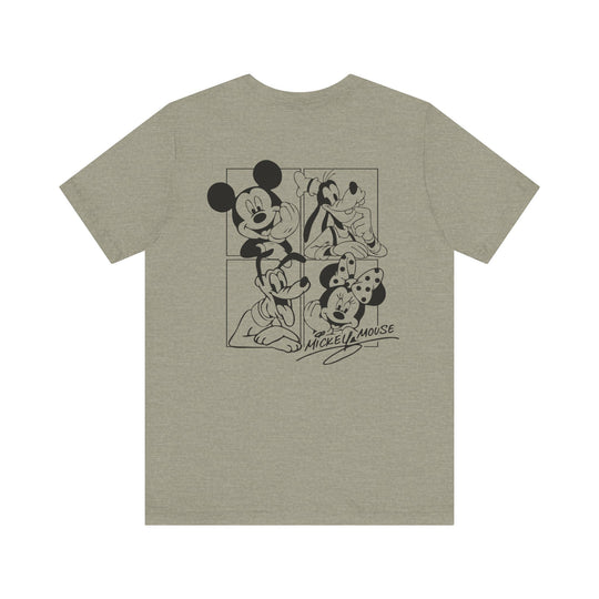 Mickey and CO Tee, classic unisex jersey short sleeve, with ribbed knit collar, tapered shoulders, and dual side seams, made from soft Airlume cotton for comfort.