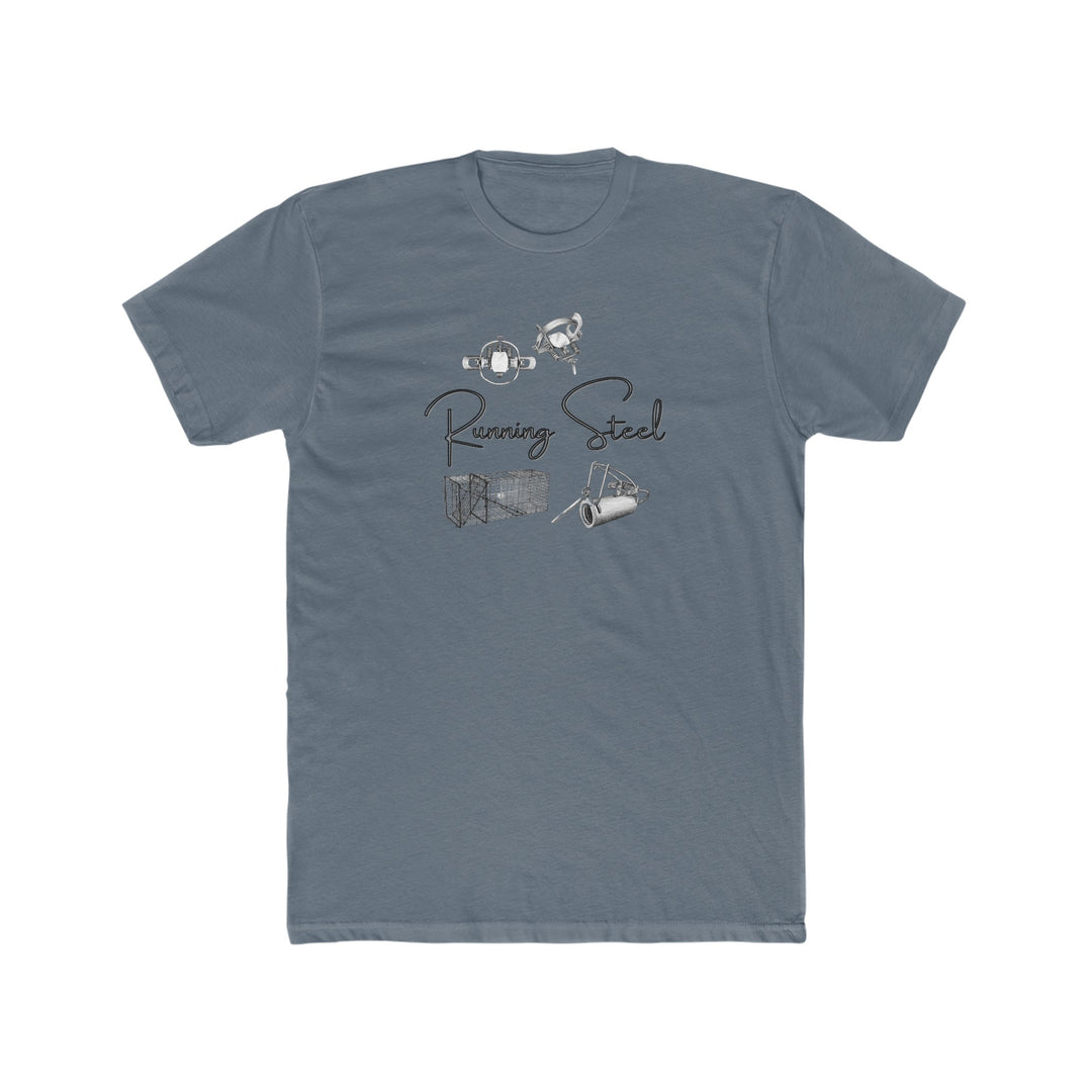 A premium Running Steel Tee, a comfy and light fitted shirt made of 100% combed, ring-spun cotton. Features a high-quality print for a statement look in workouts or daily wear. Sizes XS to 4XL available.