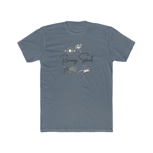 A premium Running Steel Tee, a comfy and light fitted shirt made of 100% combed, ring-spun cotton. Features a high-quality print for a statement look in workouts or daily wear. Sizes XS to 4XL available.