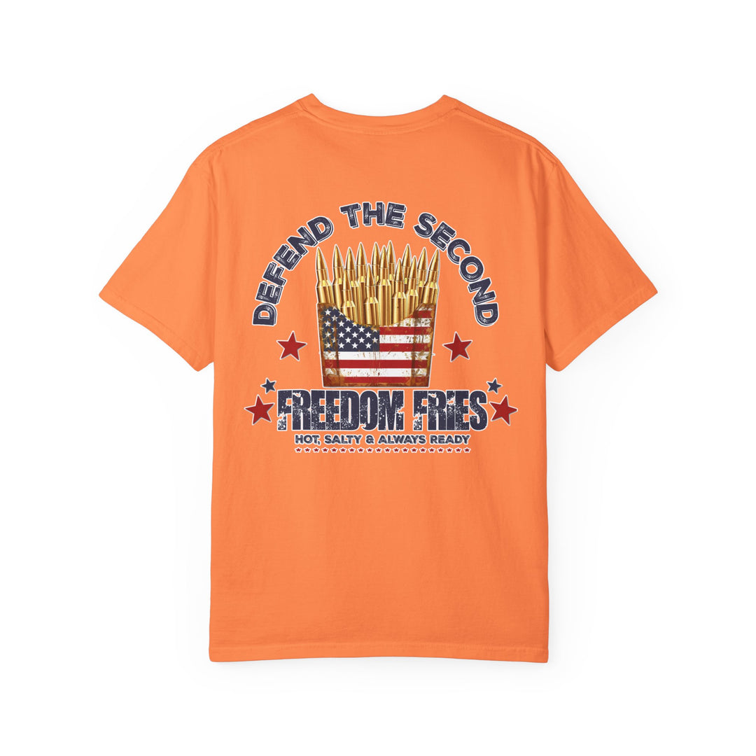 Defend the 2nd Tee from Worlds Worst Tees, featuring a relaxed fit, crew neckline, and durable, soft-washed cotton for everyday comfort. Available in multiple sizes.
