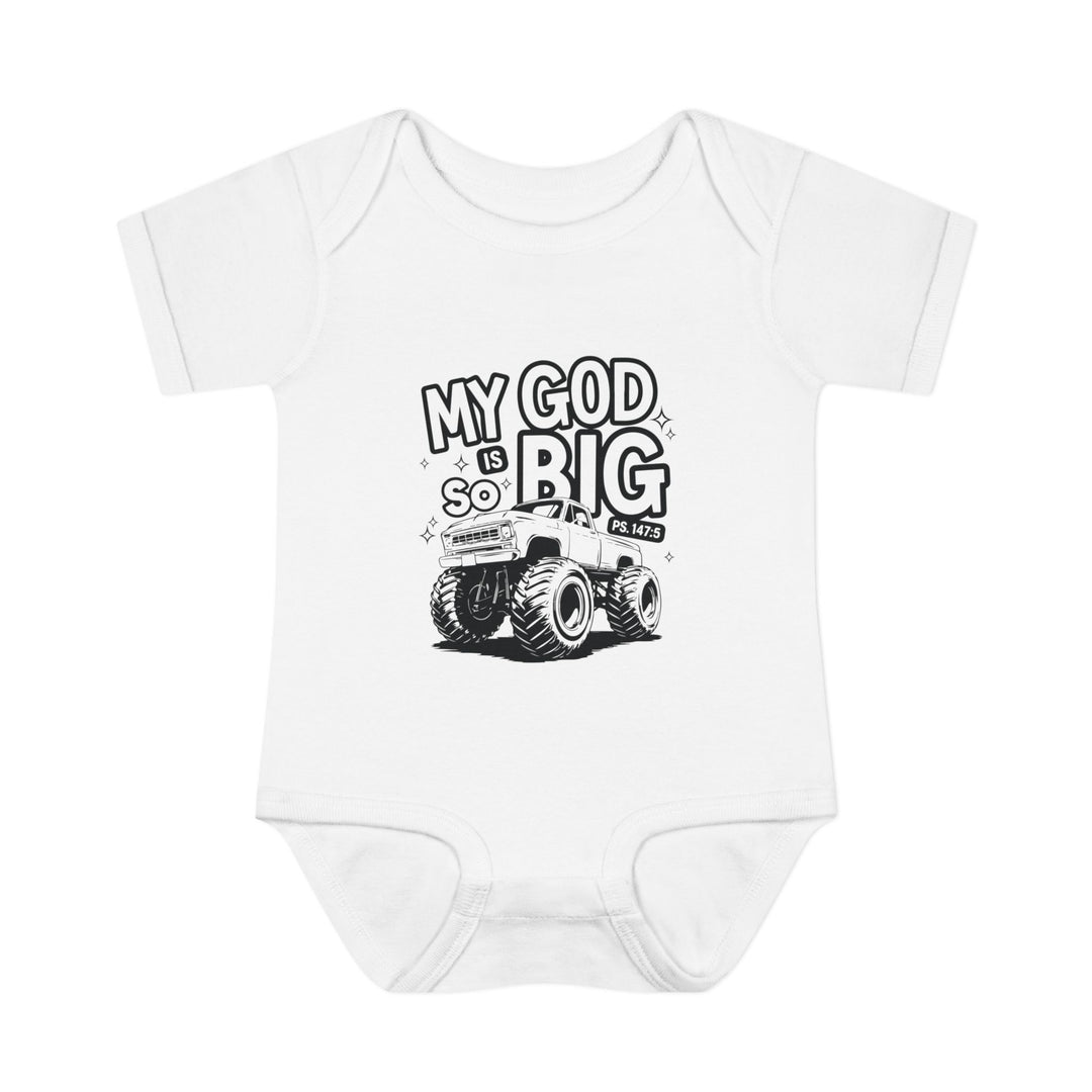 Infant unisex bodysuit, My GOF is So Big, with lap shoulders, 100% ring-spun cotton, showcasing soft, comfortable design for sensitive skin.
