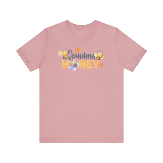 Grandma Honey Tee, a classic unisex jersey short sleeve shirt with a crew neckline and ribbed knit collars, offering a comfortable, durable fit.