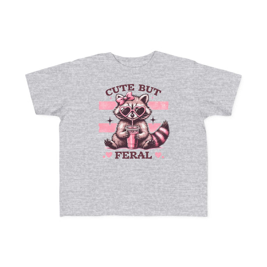 Cute but Feral Toddler Tee featuring a soft, durable fabric perfect for toddlers, showcasing a classic fit design ideal for adventurous play.