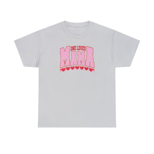 Unisex heavy cotton tee, One Loved Mama Tee from Worlds Worst Tees. No side seams, durable tape on shoulders, ribbed knit collar. 100% cotton, medium weight fabric, classic fit. Sizes S-5XL.