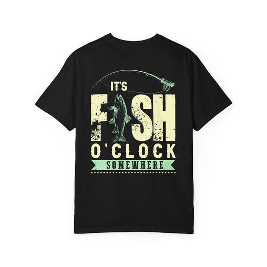 The It's Fish O'clock Somewhere Tee is a durable, relaxed-fit shirt made from 100% ring-spun cotton, perfect for casual wear and customization.