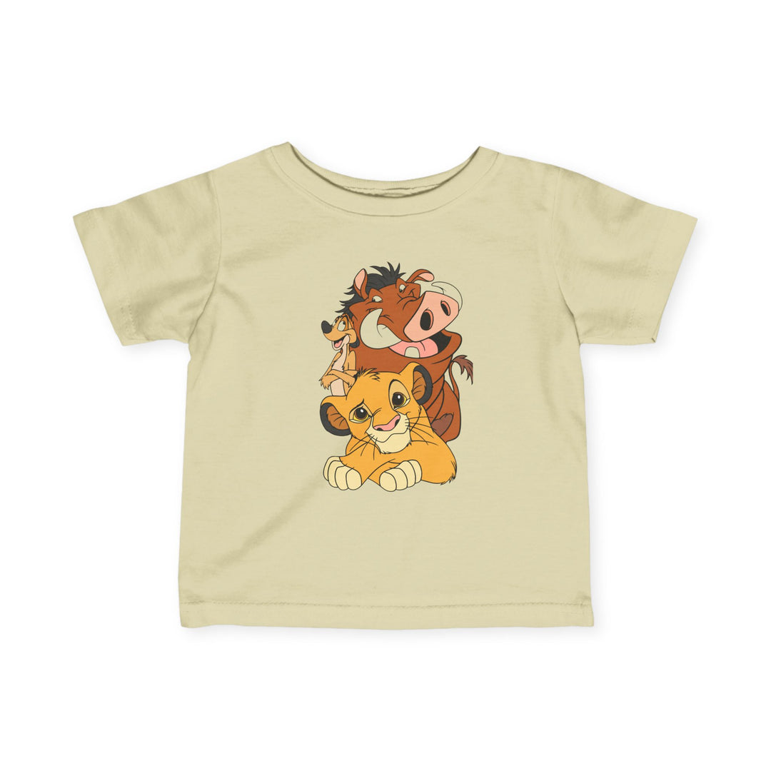 The LK Baby Tee, a soft, durable infant jersey shirt, features side seams, ribbed knitting, and taped shoulders, highlighting comfort and toddler-friendly design.
