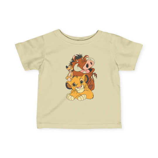 The LK Baby Tee, a soft, durable infant jersey shirt, features side seams, ribbed knitting, and taped shoulders, highlighting comfort and toddler-friendly design.