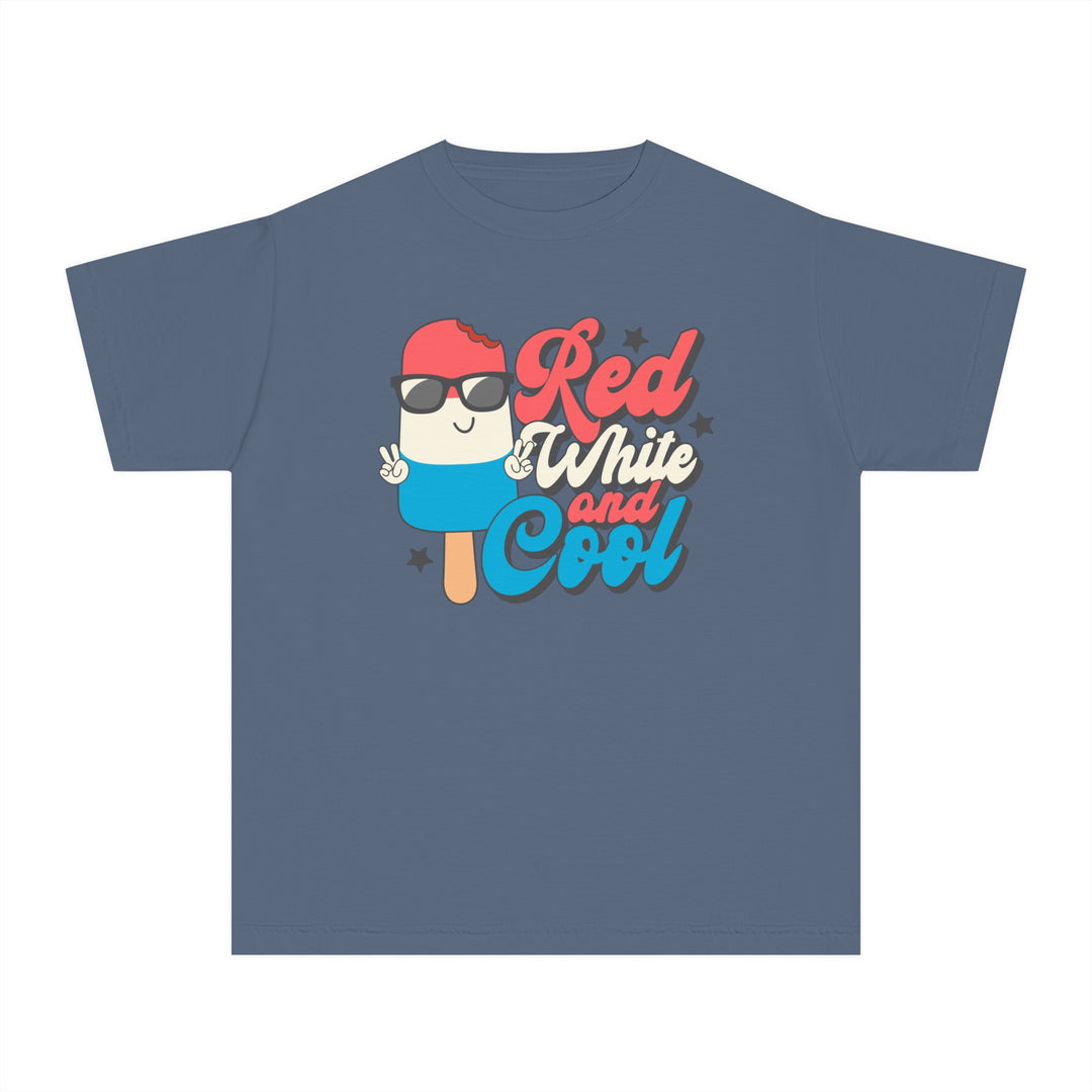 Red White and Cool Kids Tee, a classic fit shirt made from soft-washed, garment-dyed, 100% combed ringspun cotton, designed for active children's comfort and agility.