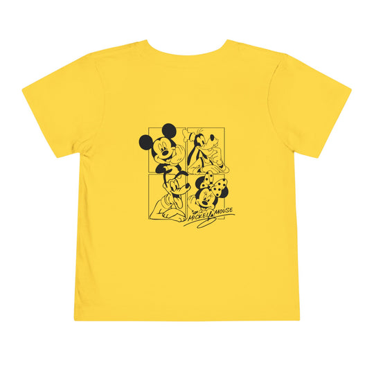 Mickey & CO Toddler Tee from Worlds Worst Tees: A comfortable, 100% cotton short-sleeve t-shirt for toddlers, featuring a tear-away label and available in various sizes.