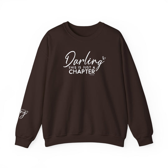 Unisex heavy blend crewneck sweatshirt, This Is Just a Chapter Crew, medium-heavy fabric, ribbed knit collar, durable double-needle stitching, cozy 50% cotton, 50% polyester blend, classic fit, tear-away label.