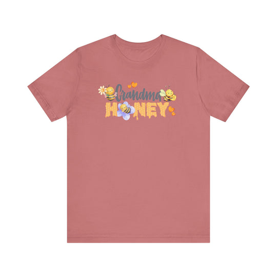 Grandma Honey Tee, a classic unisex jersey short sleeve, features soft cotton, ribbed knit collars, and a crew neckline for comfortable, stylish wear.