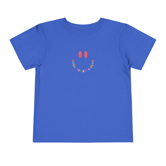 Cool Cousins Club Toddler Tee, a lightweight, 100% cotton short sleeve shirt, designed for comfort with a tear-away label, perfect for everyday wear.