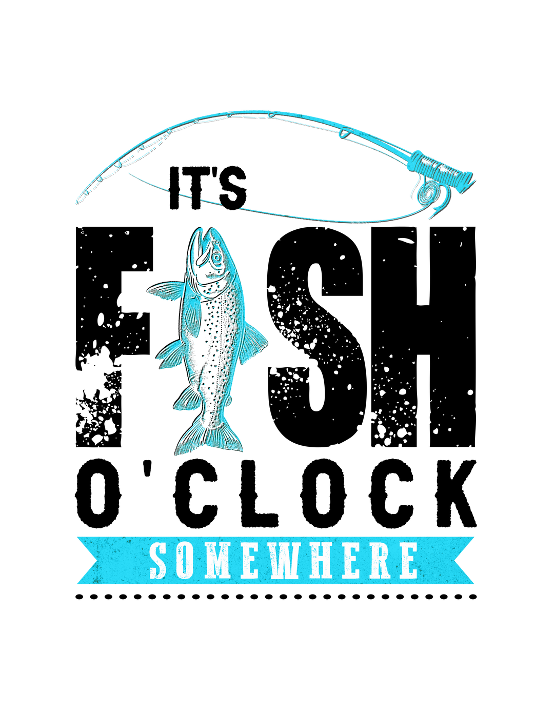 It's Fish O'clock Somewhere Tee, a relaxed fit, garment-dyed t-shirt, customizable, made of 100% ring-spun cotton, perfect for casual comfort.