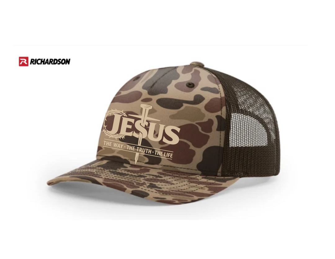 Jesus The Way The Truth The Life Five-Panel Trucker