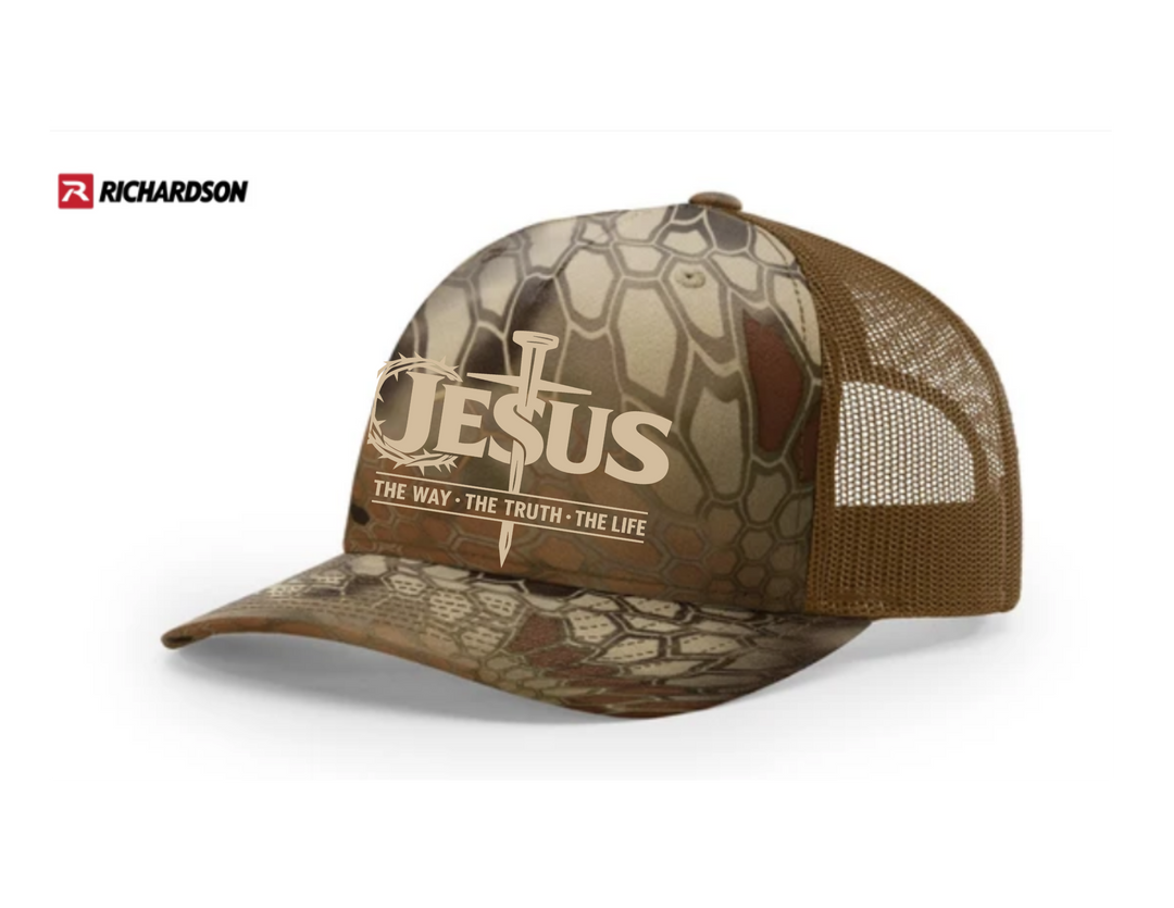 Jesus The Way The Truth The Life Five-Panel Trucker