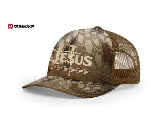 Jesus The Way The Truth The Life Five-Panel Trucker